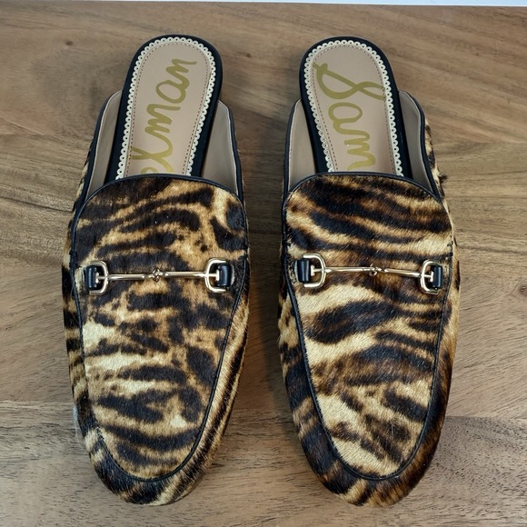 New $160 Womens Sam Edelman Linnie Bit Mule Slides Calf Hair Shoes Size 6 M